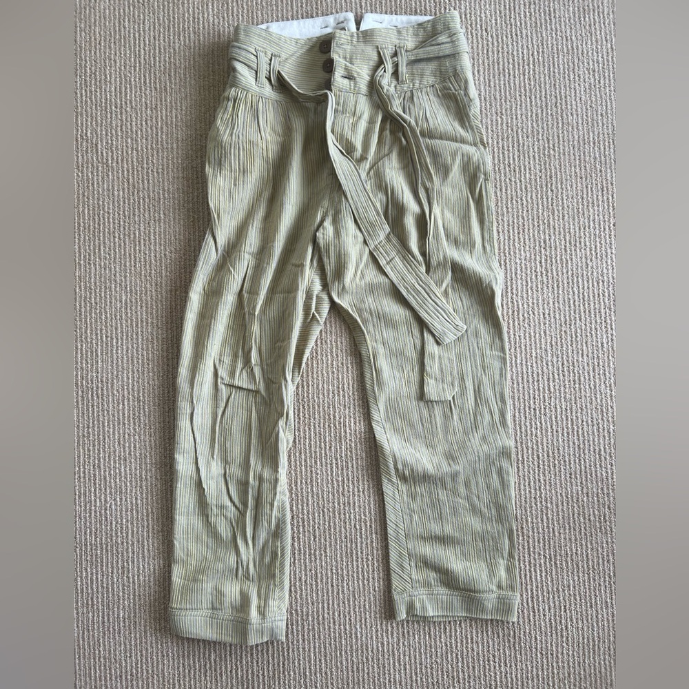 Free People Rumors Yarn dye high waisted cropped pants in size 2 (xs)